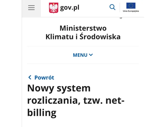 Nowy system rozliczania, tzw. net-billing