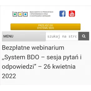 Bezpłatne webinarium ,,System BDO – sesja pytań i odpowiedzi” – 26 kwietnia 2022