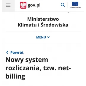 Nowy system rozliczania, tzw. net-billing