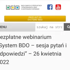 Bezpłatne webinarium ,,System BDO – sesja pytań i odpowiedzi” – 26 kwietnia 2022